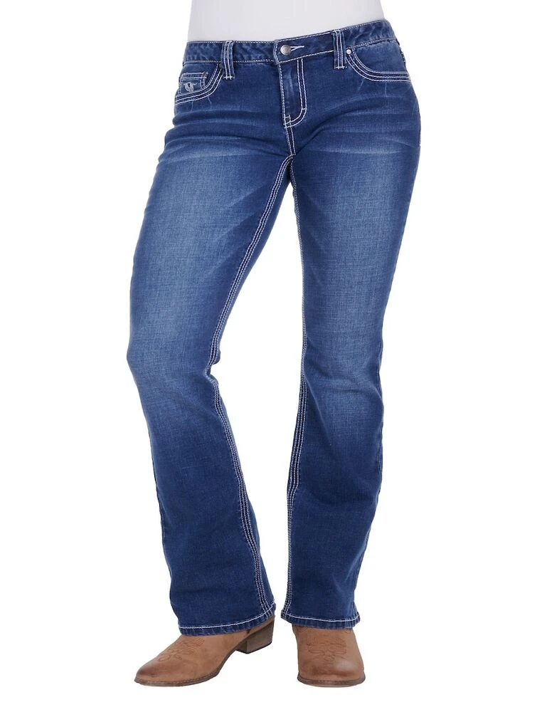 BULLZYE Womens Dahlia Boot Cut Jeans 36 Leg