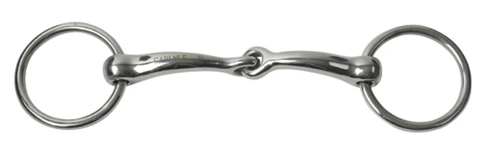 JP KORSTEEL Stainless Steel Jointed Loose Ring Bradoon Snaffle Bit