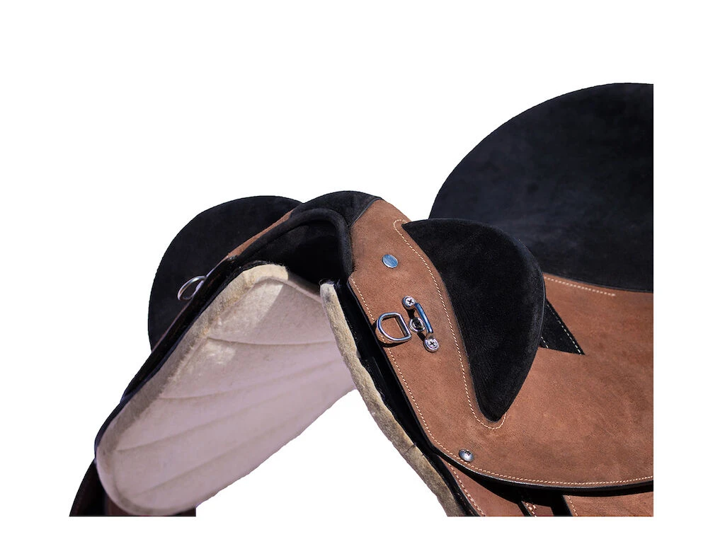 SYD HILL Shxp Hawk Polocrosse Rough Out Leather Stock Fender Saddle