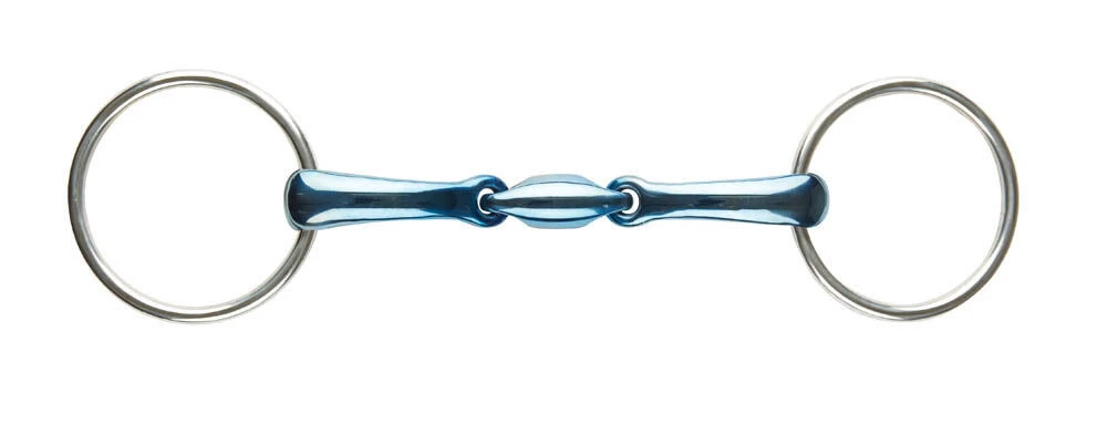 JP KORSTEEL Blue Steel Oval Link Loose Ring Bradoon Snaffle Bit