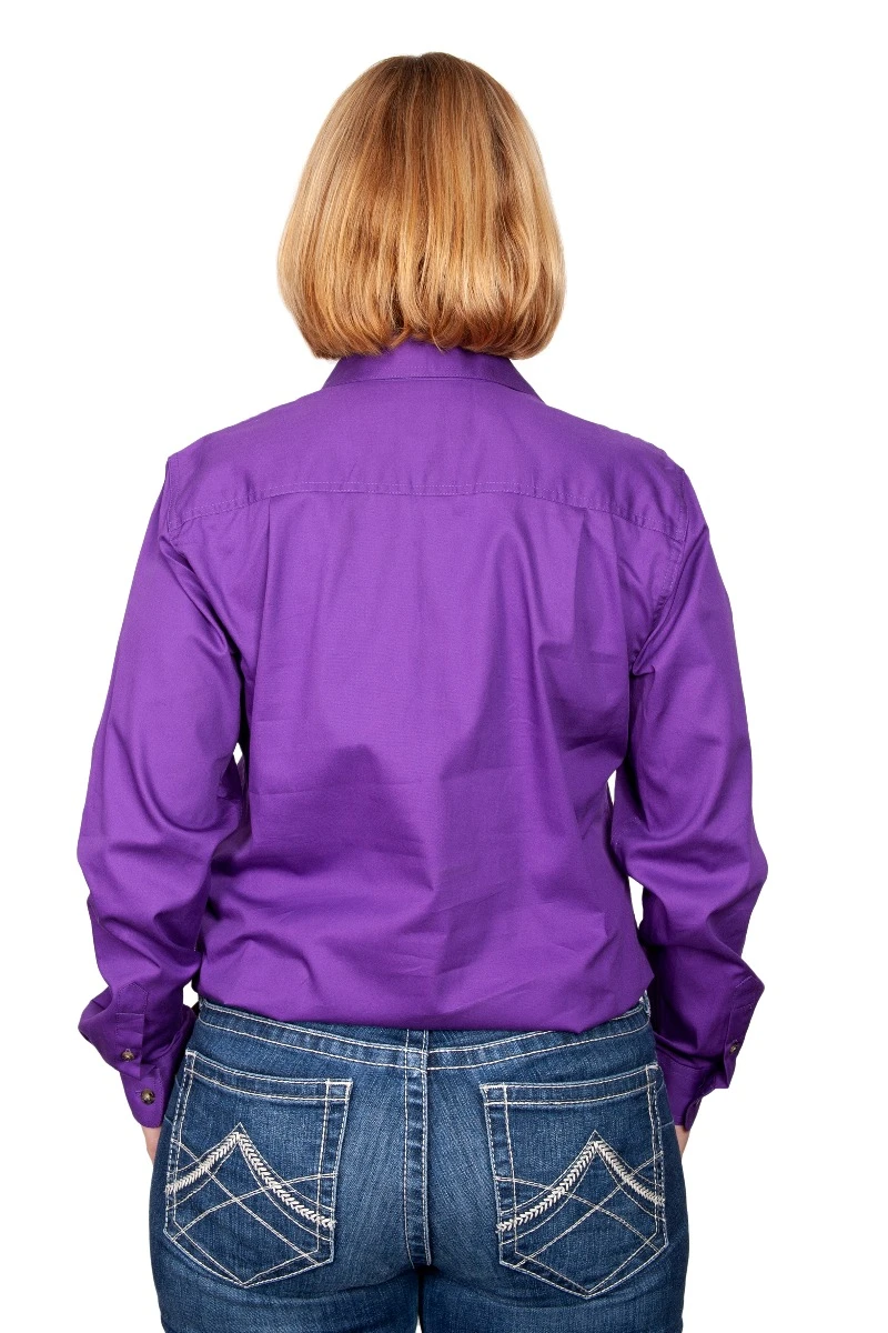 JUST COUNTRY Womens Jahna 1/2 Button Long Sleeve Workshirt