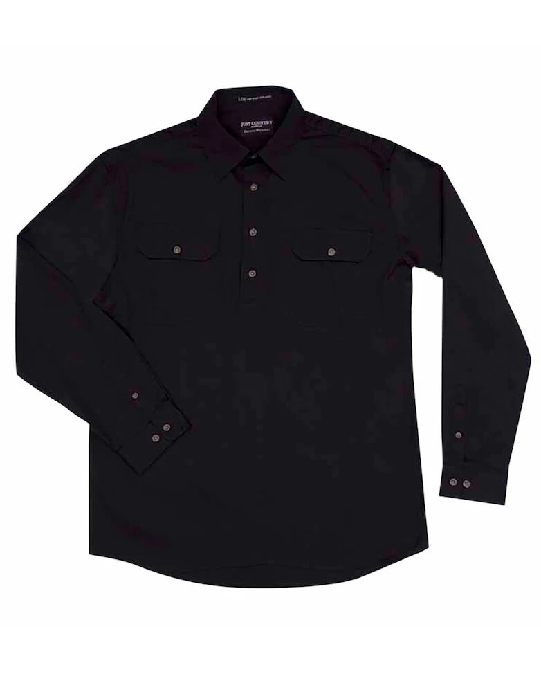 JUST COUNTRY Mens Cameron 1/2 Button Long Sleeve Workshirt