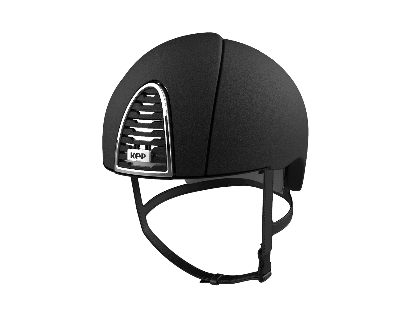 KEP Cromo Jockey Textured Helmet With Chrome Frame