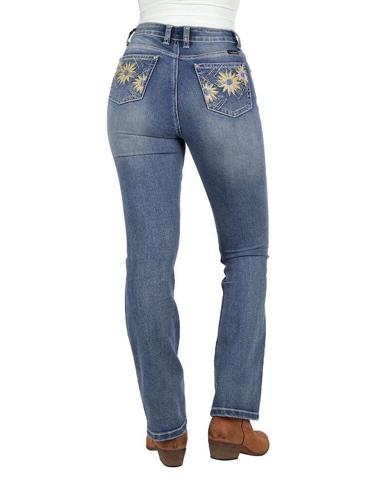 PURE WESTERN Womens Amy Hi Rise Boot Cut Jean