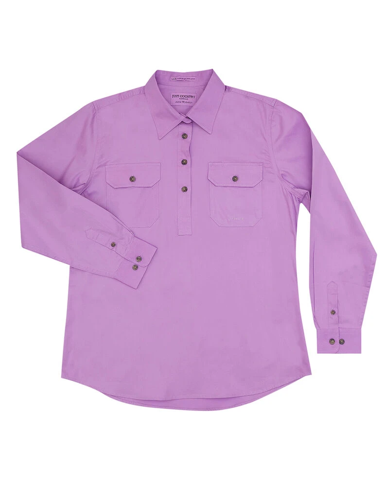 JUST COUNTRY Womens Jahna 1/2 Button Long Sleeve Workshirt