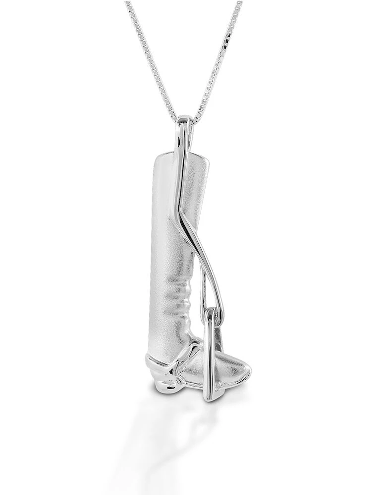 KELLY HERD Sterling Silver English Riding Boot & Stirrup Necklace