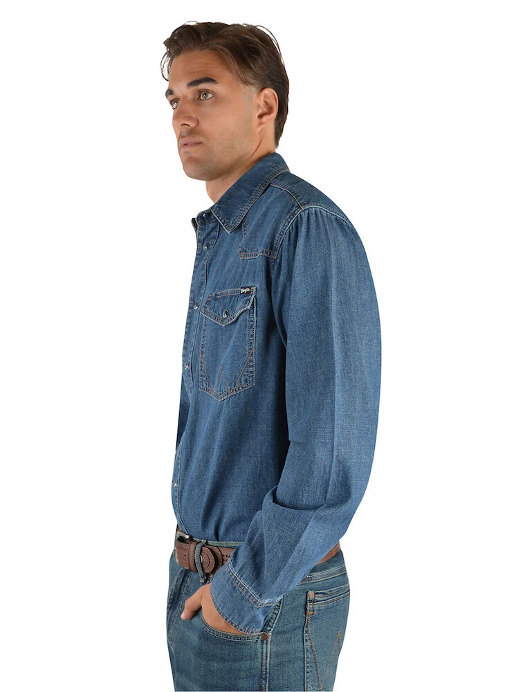 WRANGLER Mens Jay Denim Long Sleeve Shirt