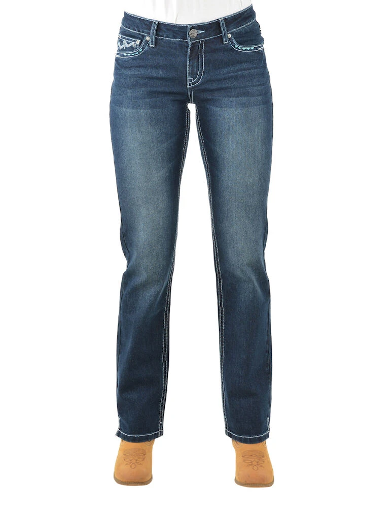 PURE WESTERN Womens Geraldine Straight Leg Jeans -32 Leg