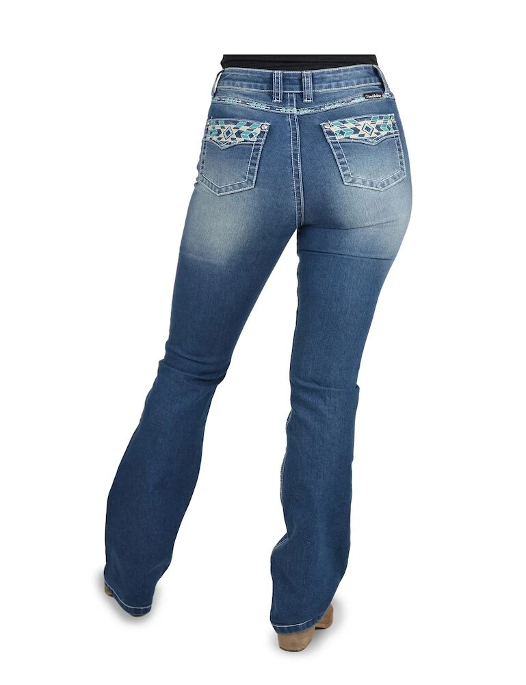 PURE WESTERN Womens Abbi Hi Waisted Boot Cut Jeans - 34