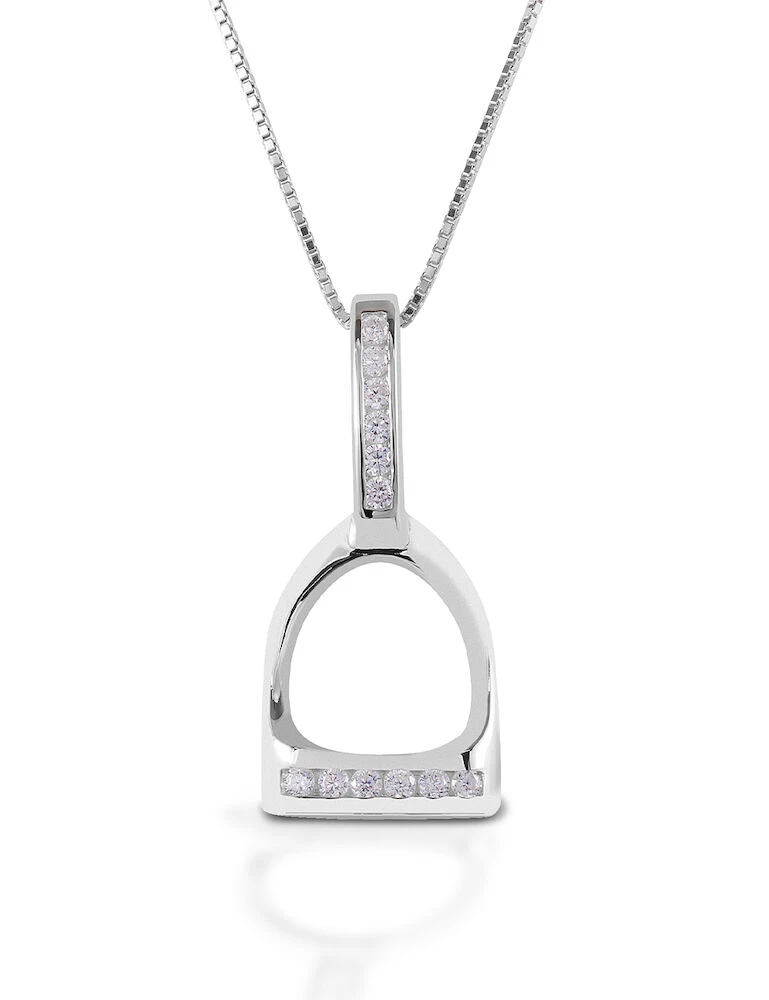 KELLY HERD Sterling Silver Large English Stirrup Necklace