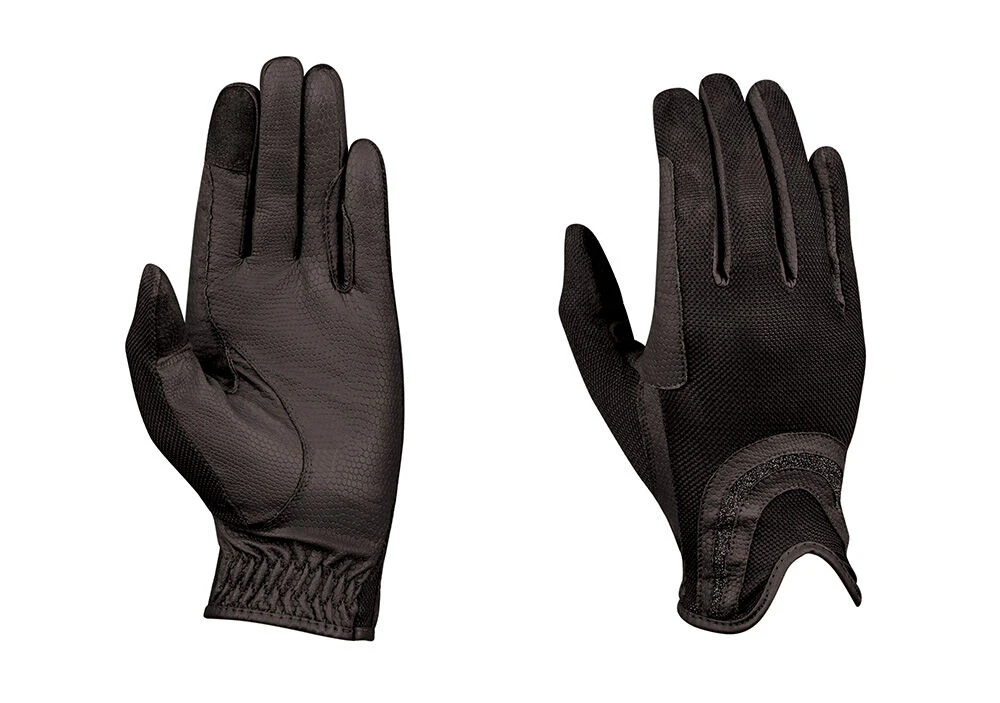 DUBLIN Pull On Glitter Mesh Back Riding Gloves