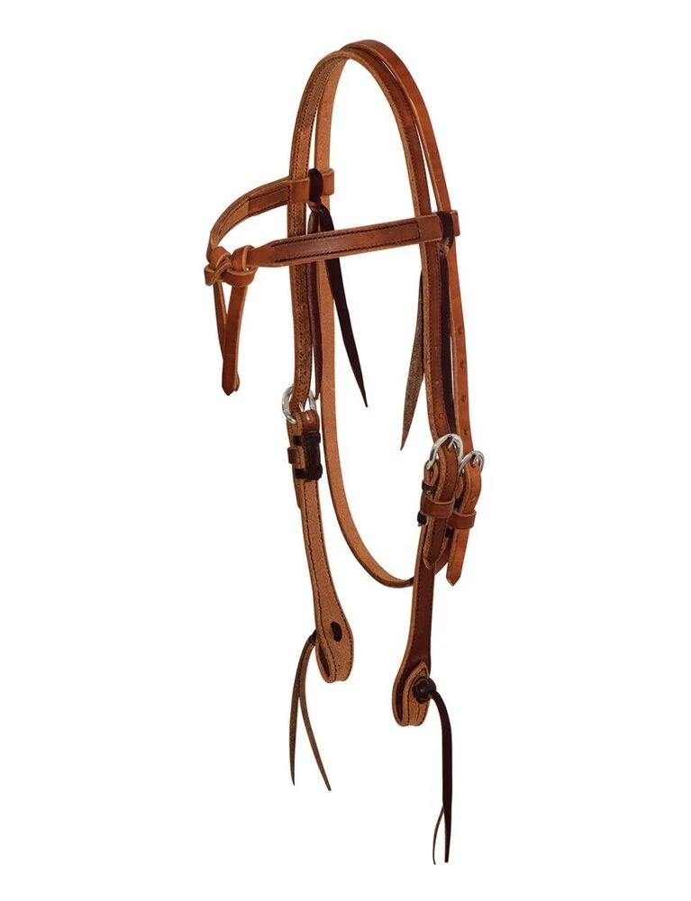 COWBOY TACK Harness Leather Tie Front Browband Headstall