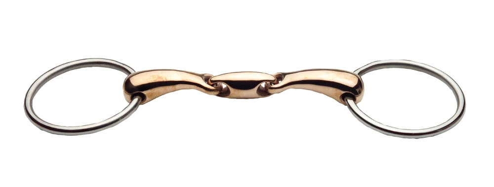 JP KORSTEEL Stainless Steel Copper Mouth Oval Link Loose Ring Snaffle Bit