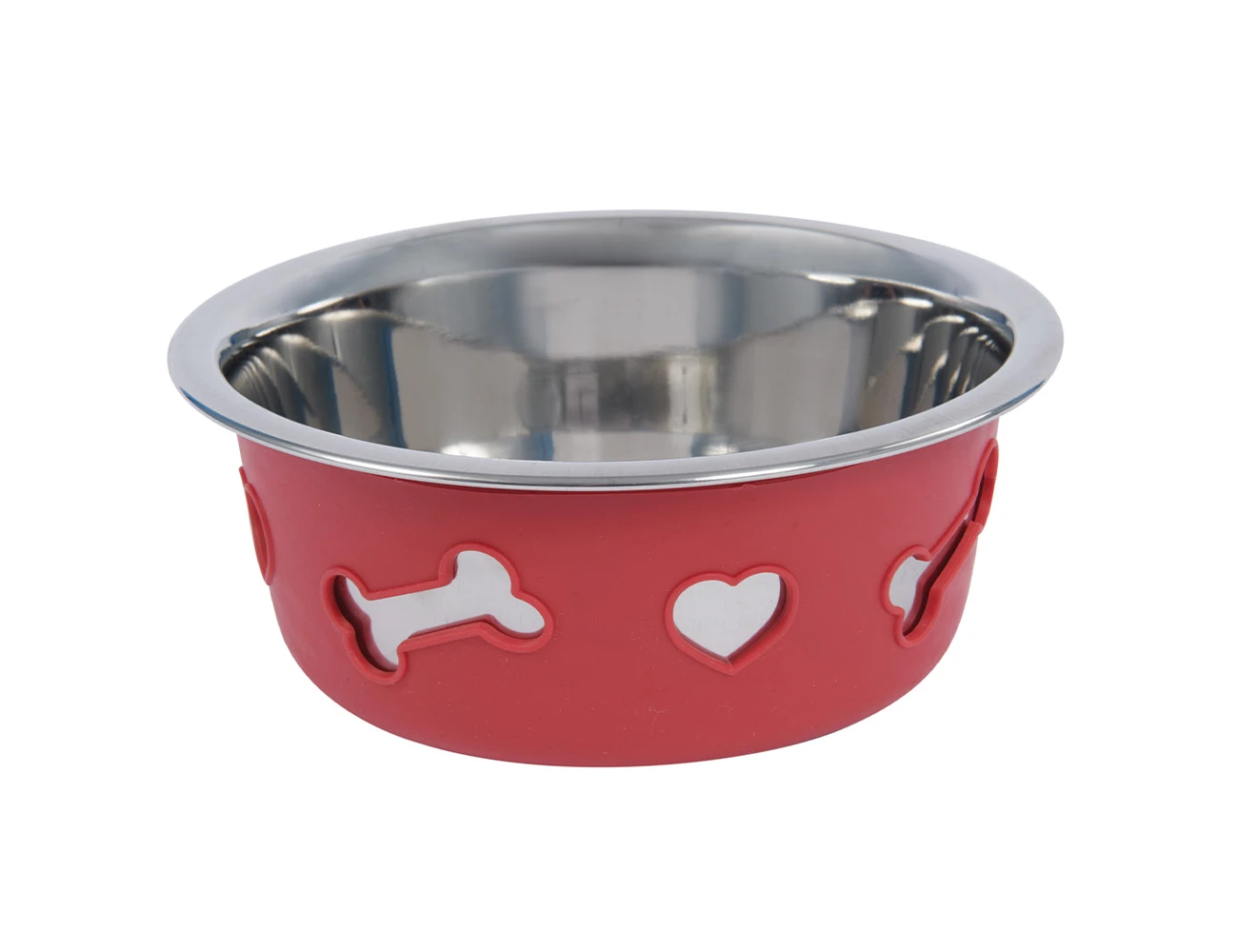 WEATHERBEETA Non-Slip Stainless Steel Silicone Bone Dog Bowl