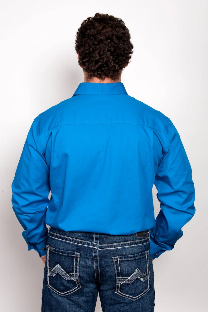 JUST COUNTRY Mens Cameron 1/2 Button Long Sleeve Workshirt