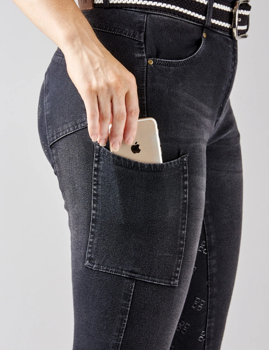 DUBLIN Shona Full Grip Silicone Print Denim Breeches