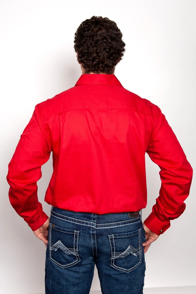 JUST COUNTRY Mens Cameron 1/2 Button Long Sleeve Workshirt