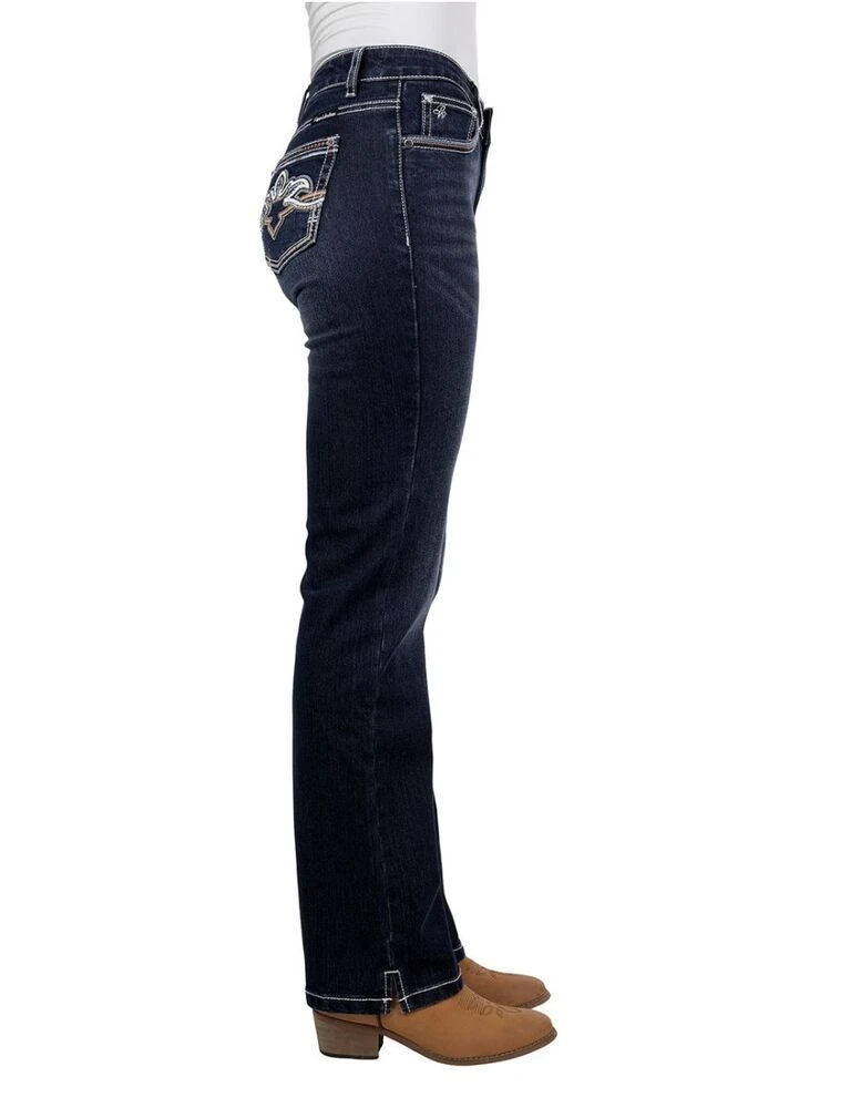 PURE WESTERN Womens Mia Straight Leg Jean 32L