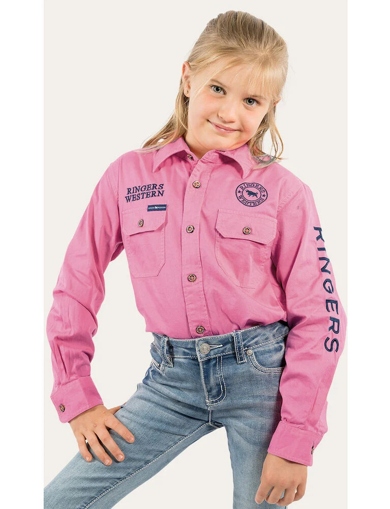 RINGERS WESTERN Jackaroo Kids L/S Full Button Embroidered Workshirt