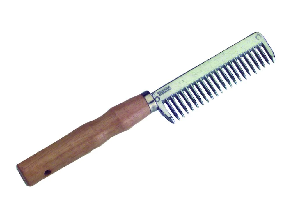 ROMA Wood Handle Aluminium Pulling Comb