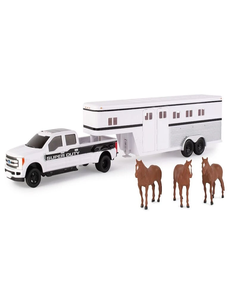 JOHN DEERE Ford F-350 Pickup With Horse Trailer And Horses
