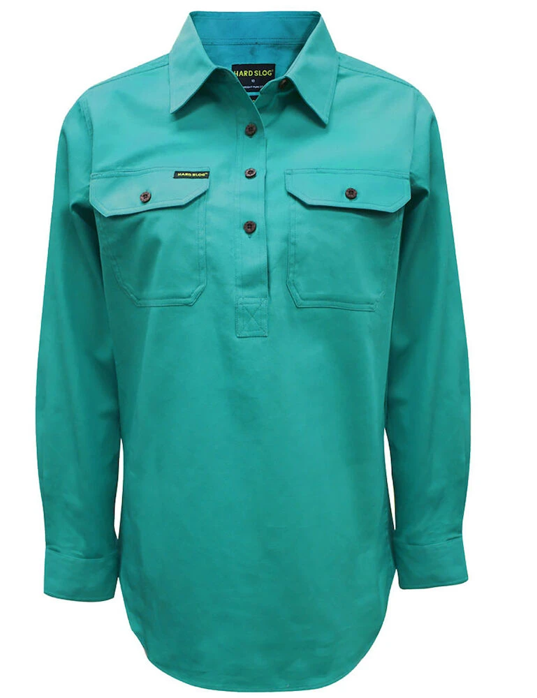 HARD SLOG Womens Half Placket Light Cotton Shirt