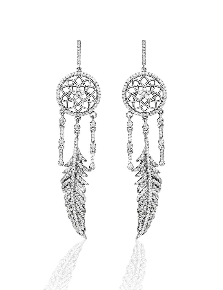 KELLY HERD Sterling Silver Dream Catcher Earrings