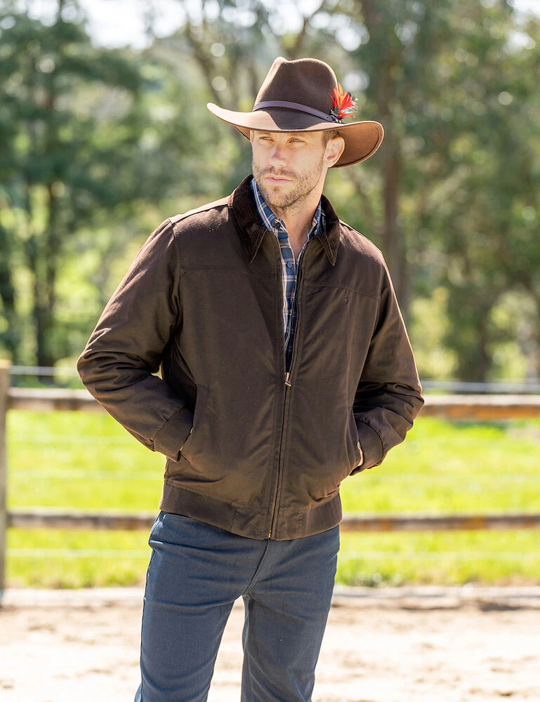 THOMAS COOK Mens Oilskin Bomber Jacket