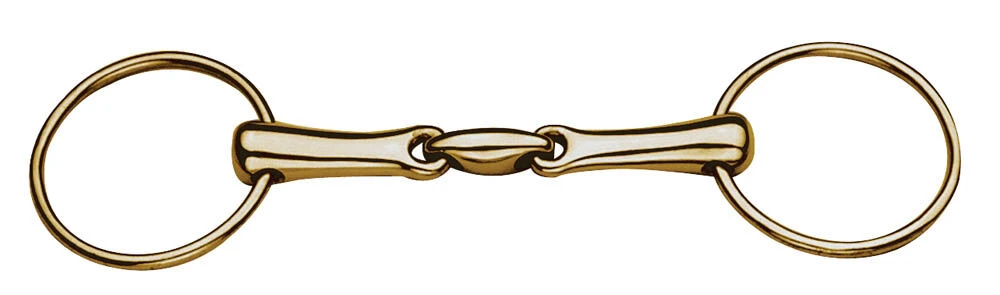 JP KORSTEEL Gold Oval Link Loose Ring Snaffle Bit
