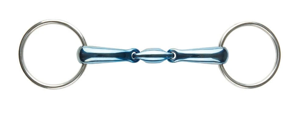 JP KORSTEEL Blue Steel Oval Link Loose Ring Snaffle Bit