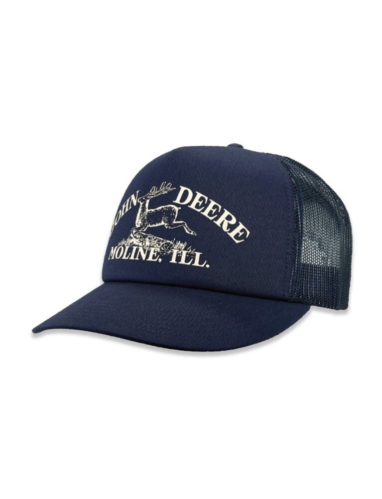 JOHN DEERE 5 Panel Trucker Cap With Printed Vintage Logo