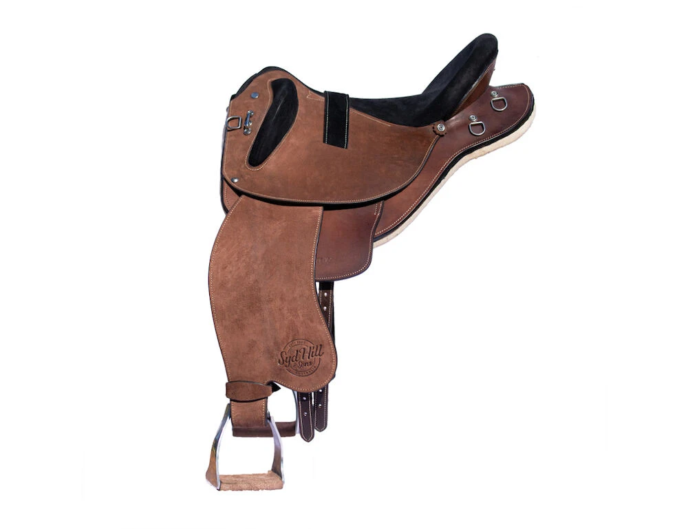SYD HILL Shxp Hawk Polocrosse Rough Out Leather Stock Fender Saddle