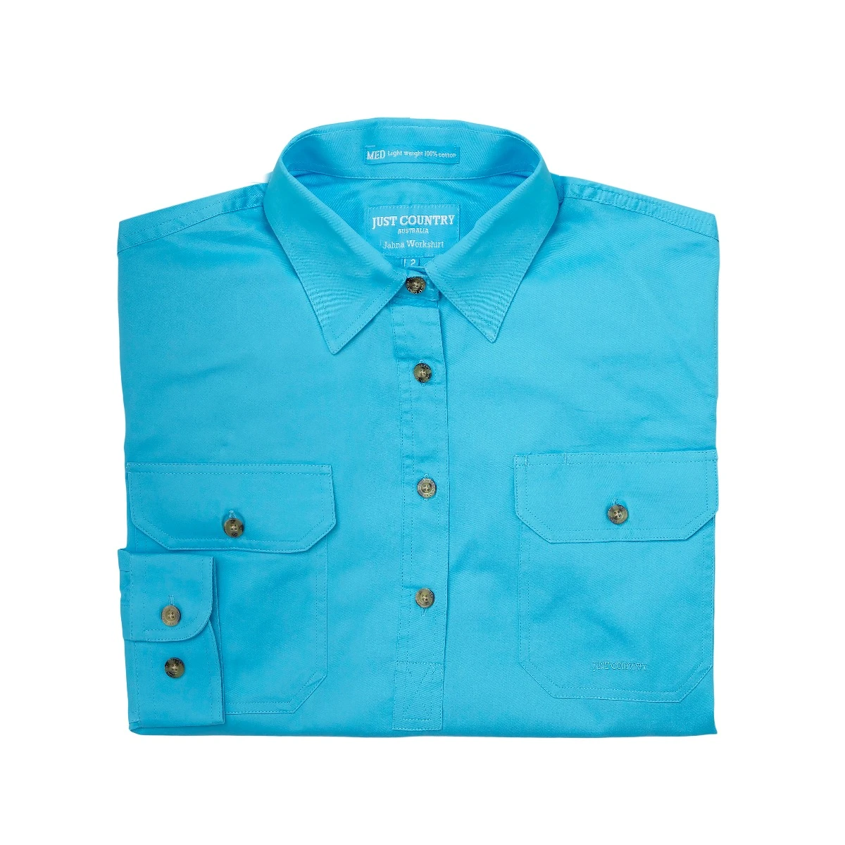 JUST COUNTRY Womens Jahna 1/2 Button Long Sleeve Workshirt