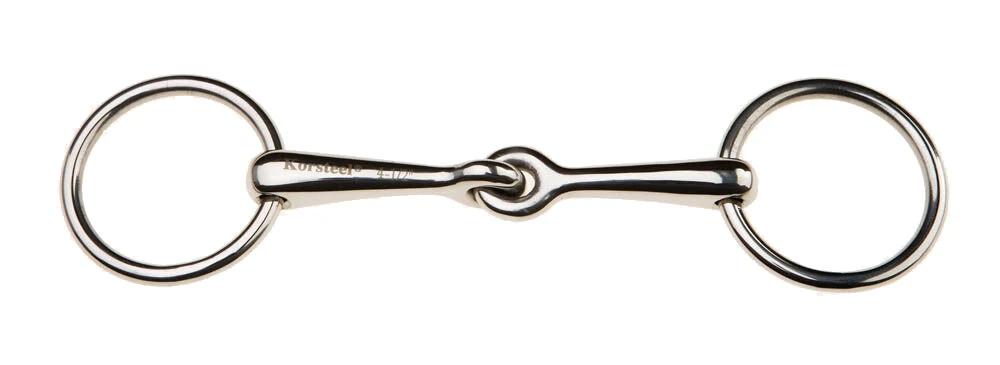KORSTEEL Stainless Steel Jointed Loose Ring Bradoon Snaffle Bit