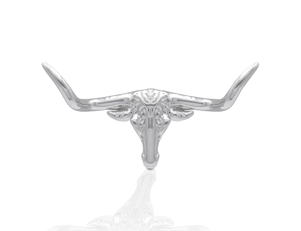 KELLY HERD Sterling Silver Small Longhorn Tie Tack