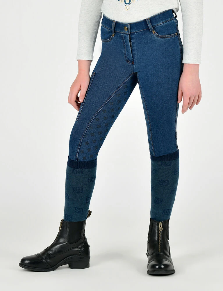 DUBLIN Kids Shona Denim Full Seat Breeches