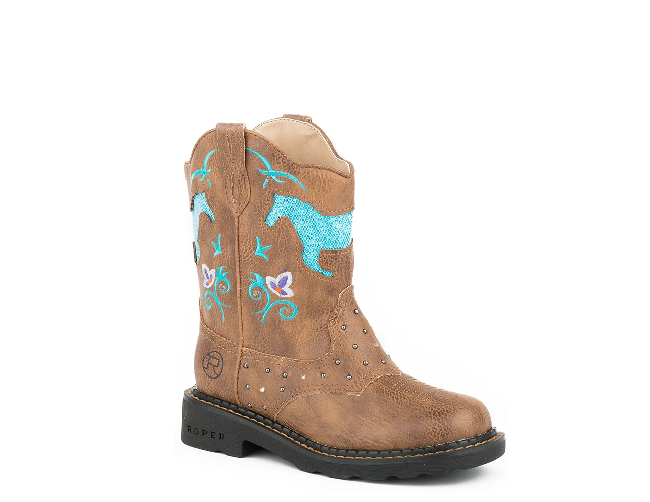 ROPER Kids Horse Flowers Light Up Boots