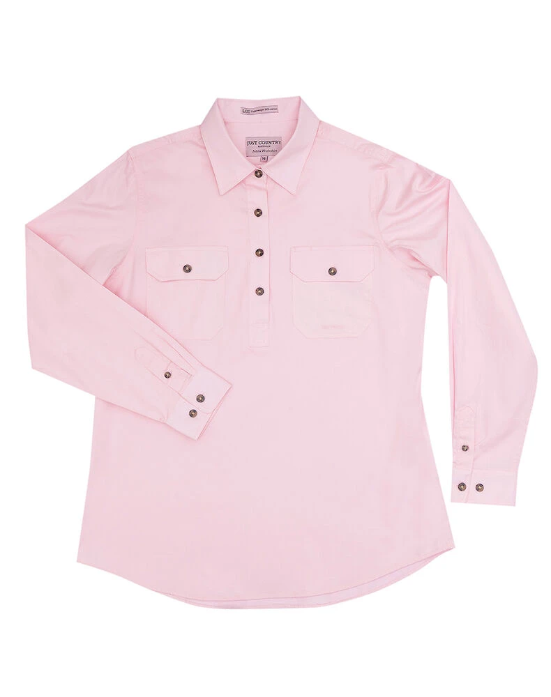 JUST COUNTRY Womens Jahna 1/2 Button Long Sleeve Workshirt