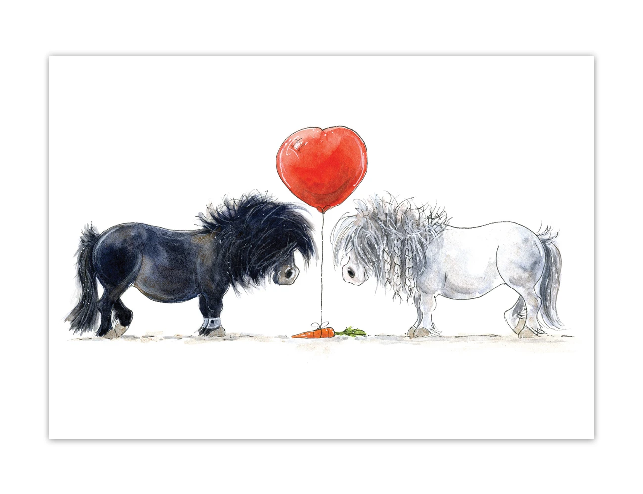 MANDY FOOT One Heart Blank Greeting Card
