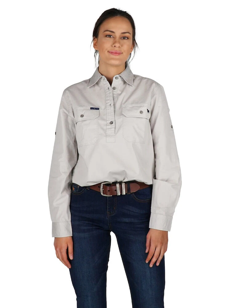 RINGERS WESTERN Pentecost River Womens Half Button Work Shirt