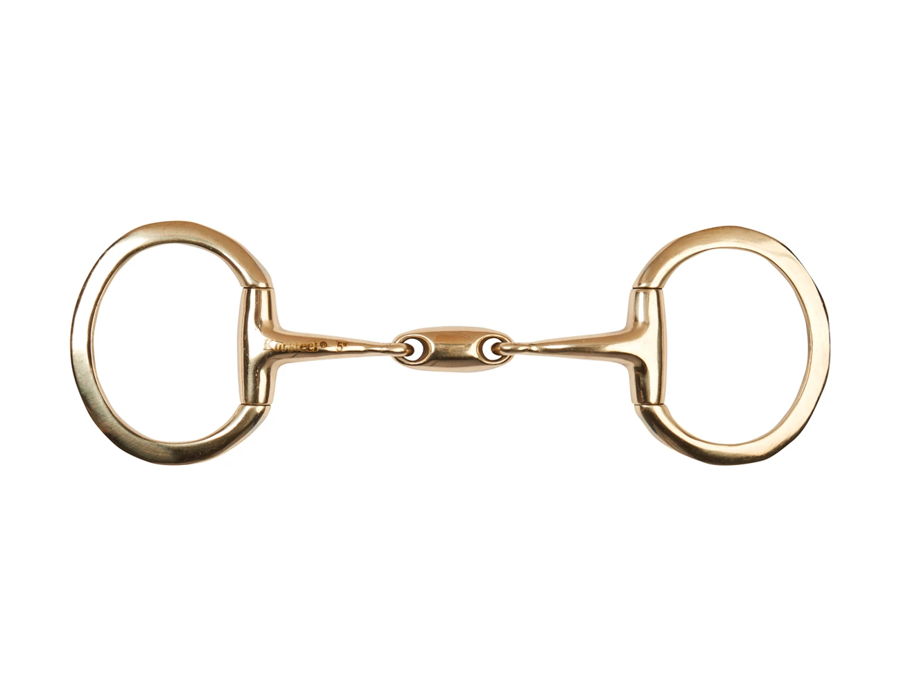 JP KORSTEEL Gold Oval Link Eggbutt Snaffle Bit
