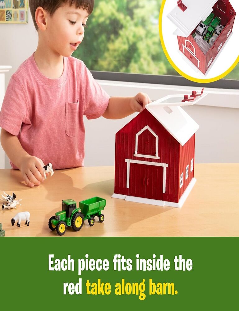 JOHN DEERE 24 Piece Farm Playset With Red Barn