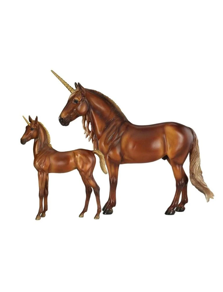 BREYER Traditional Cyrus & Solana Unicorn Stallion And Foal