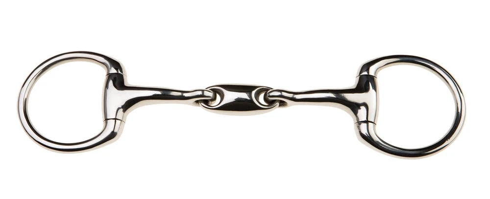 JP KORSTEEL Stainless Steel Oval Link Eggbutt Bradoon Snaffle Bit