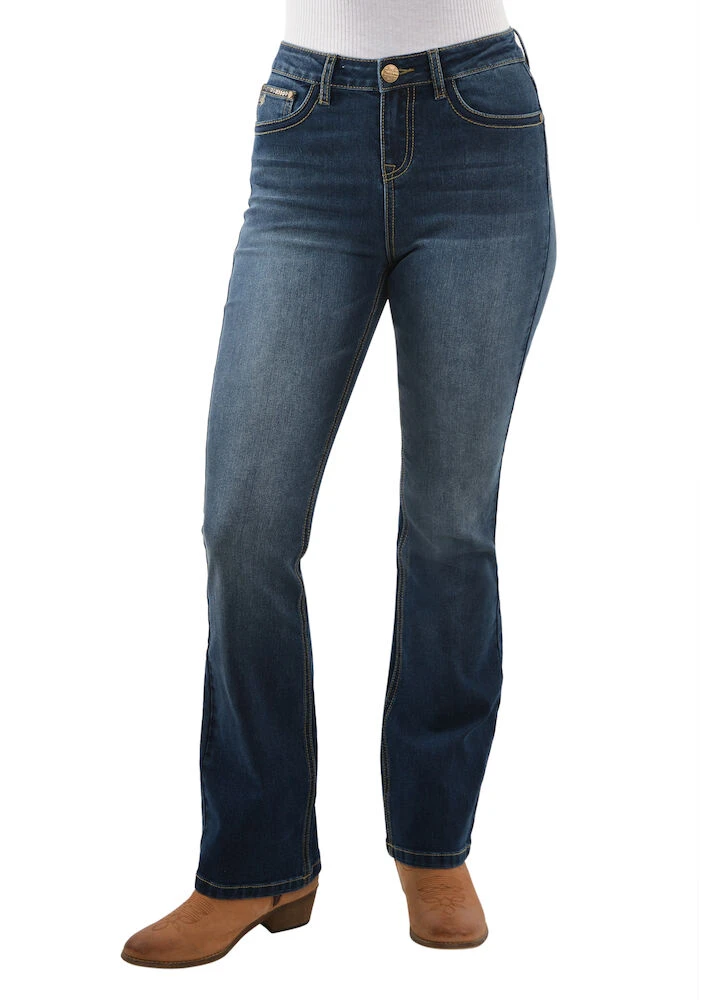 PURE WESTERN Womens Brady High 34 Waisted Boot Cut Jeans
