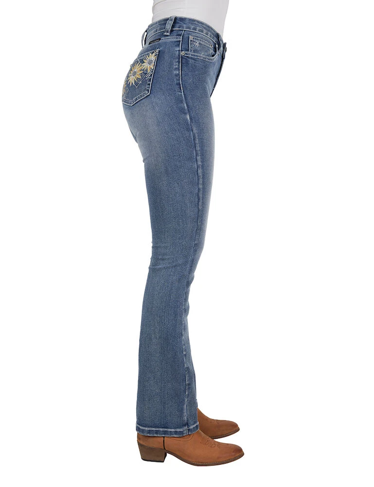 PURE WESTERN Womens Amy Hi Rise Boot Cut Jean