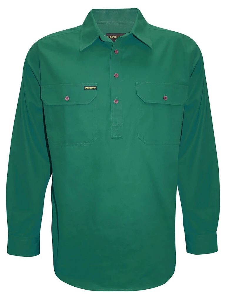 HARD SLOG Mens Half Placket Light Cotton Shirt