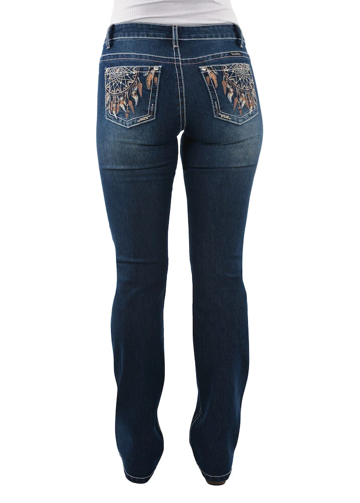 PURE WESTERN Womens Lola Boot Cut Jean 34 Leg