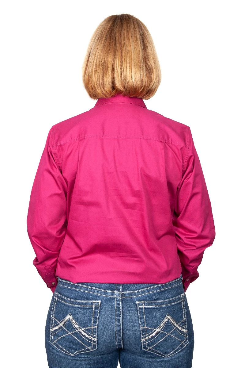 JUST COUNTRY Womens Jahna 1/2 Button Long Sleeve Workshirt