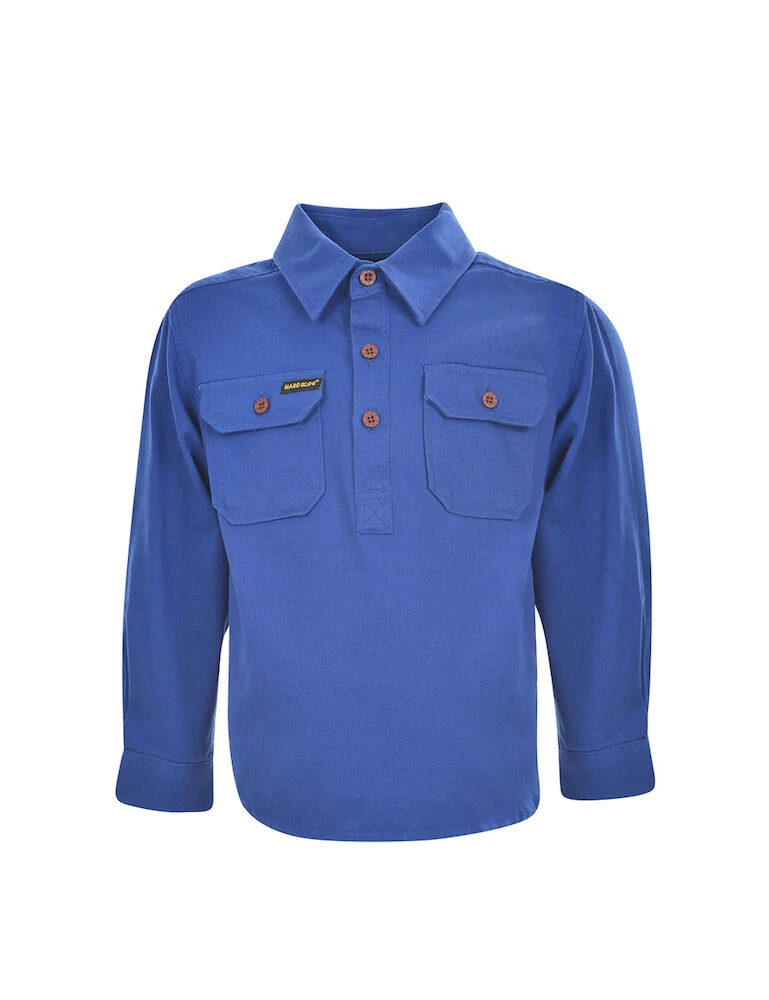 HARD SLOG Kids Print Half Placket L/S Shirt